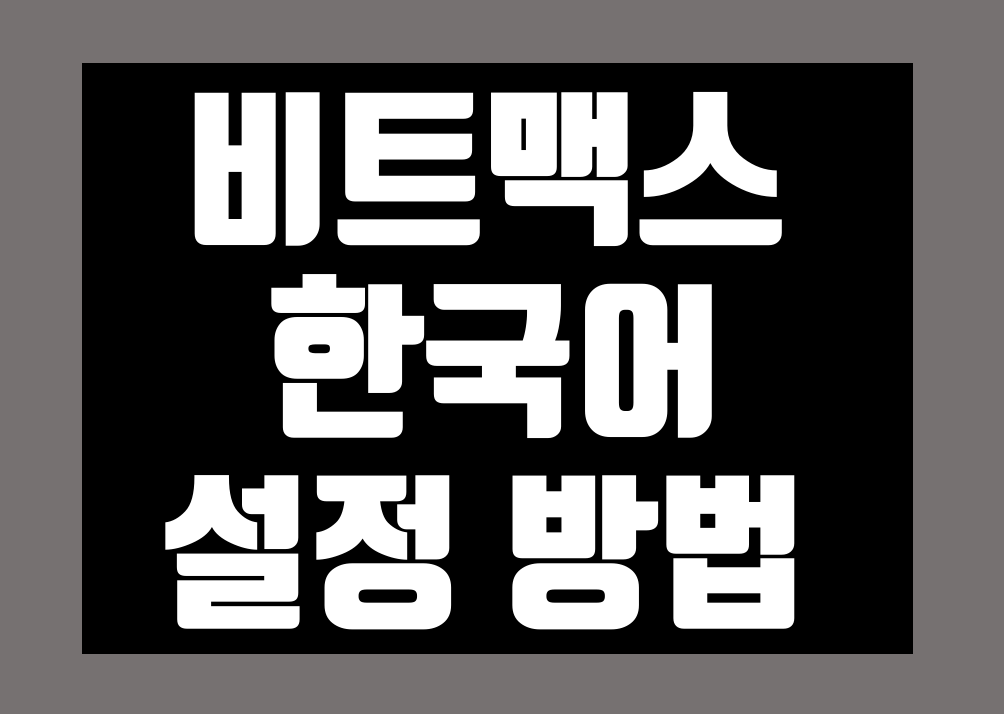 비트맥스 한국어 설정 비트멕스 한글 패치 번역 방법