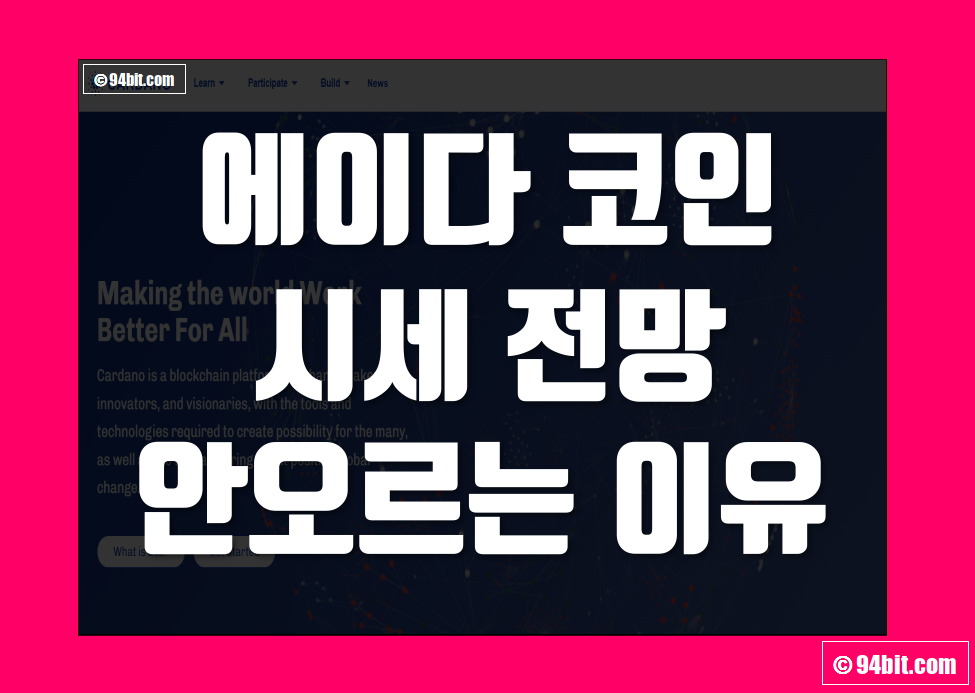 에이다(ADA) 코인 시세 전망 안오르는 이유